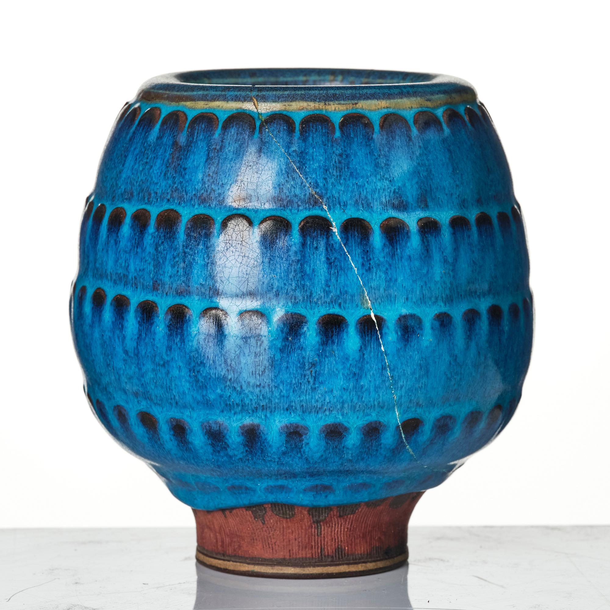 Wilhelm Kåge, Two Farsta stoneware vases, Gustavsberg Studio, 1948 and 1950.