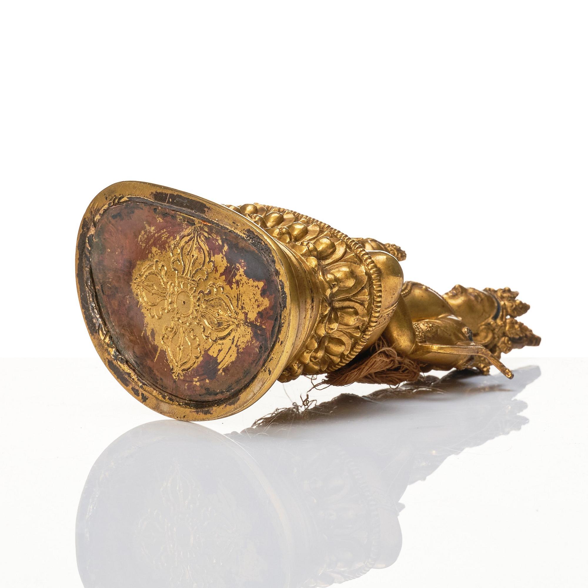 A gilt bronze Pala-revival sculpture of Amitayus, 18/19th Century, possibly Mongolian.