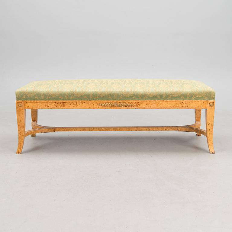 BANQUETTE, Russia ca 1900, carelian birch and gilt bronze fittings.