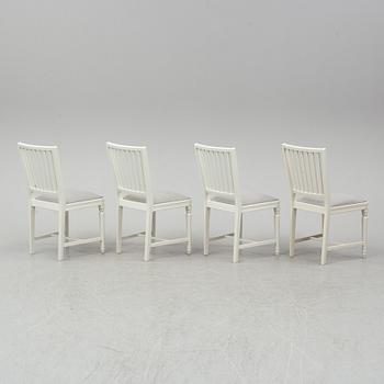 Four gustavian style chairs, late 20th century.
