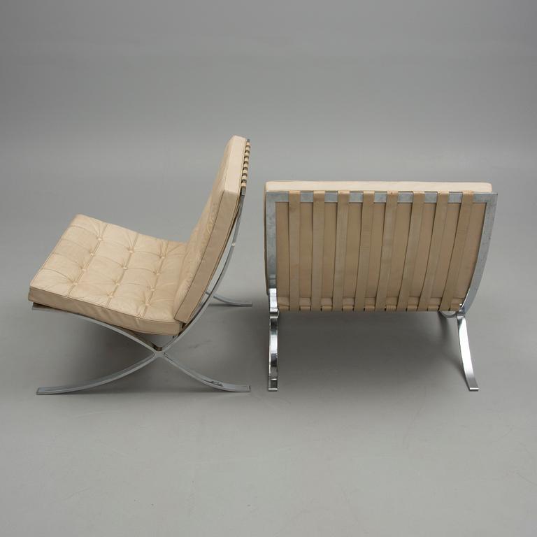 FÅTÖLJER, ett par, "Barcelona", Mies van der Rohe, 1960-tal.