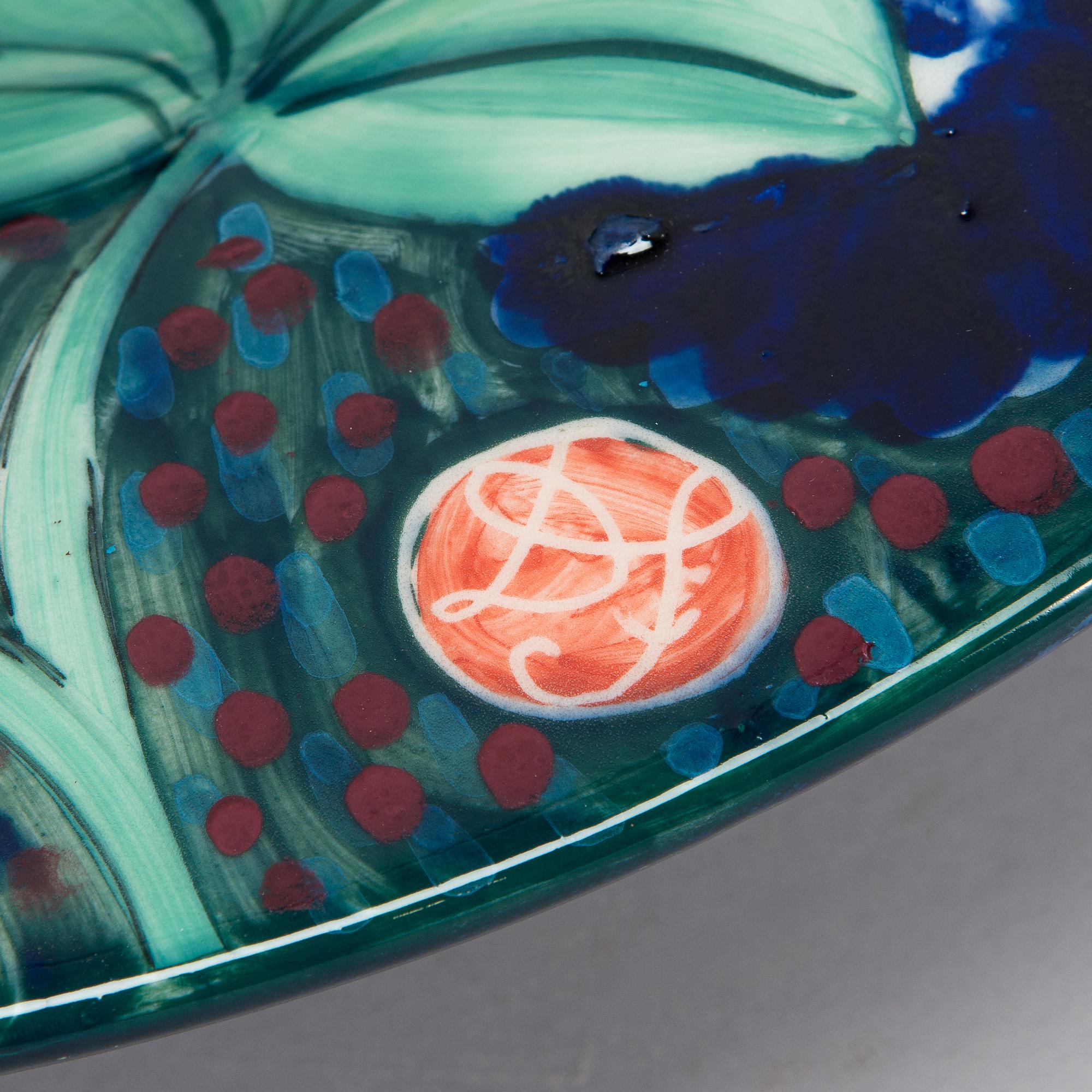 Dorrit von Fieandt, skålfat, keramik, signerad DF Arabia Finland.