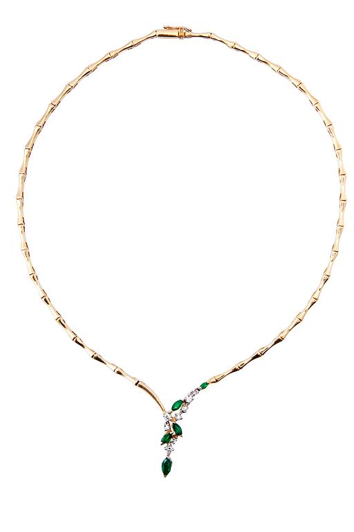 DIAMANT / SMARAGD COLLIER.