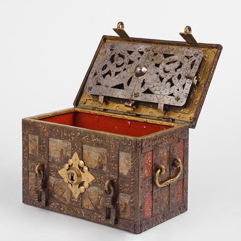 A Baroque German presumably Nuremberg iron 'Armada' chest, later part of the 17th century.