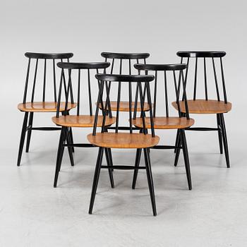 Ilmari Tapiovaara, a set of six 'Fanett' chairs from Edsbyverken, 1960's.