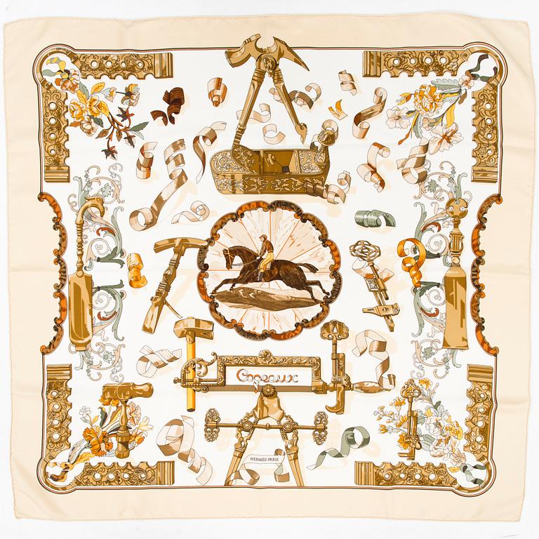 HERMÈS Two Silk Scarfs.