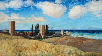 653. Ingeborg Westfelt-Eggertz, View over Visby City Wall from Nordergravar.