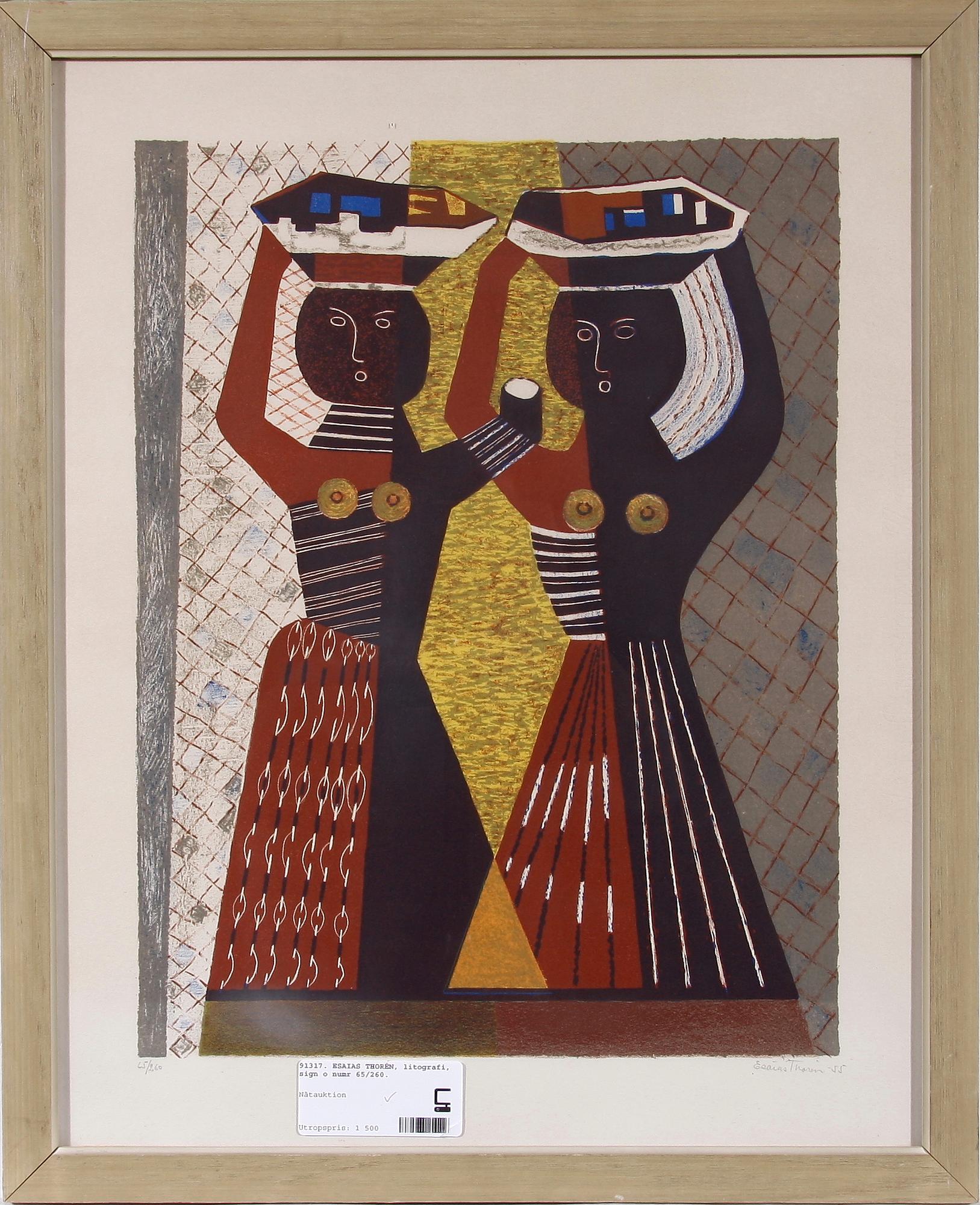 ESAIAS THORÉN, färglitografi, sign, dat -55 o numr 65/260.