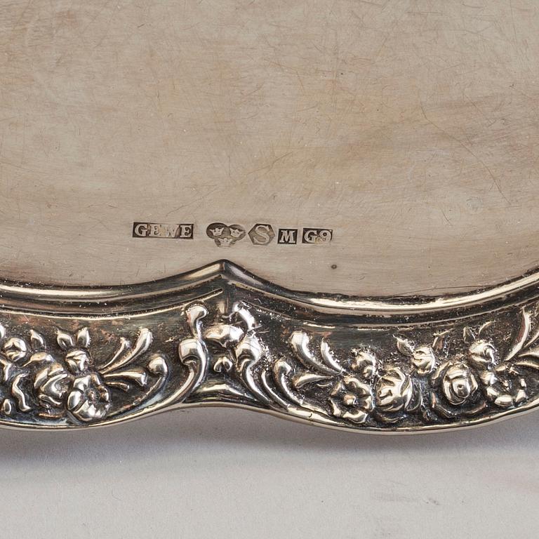 KAFFESERVIS, 4 delar, silver, rokokostil,  GEWE Malmö, 1954.