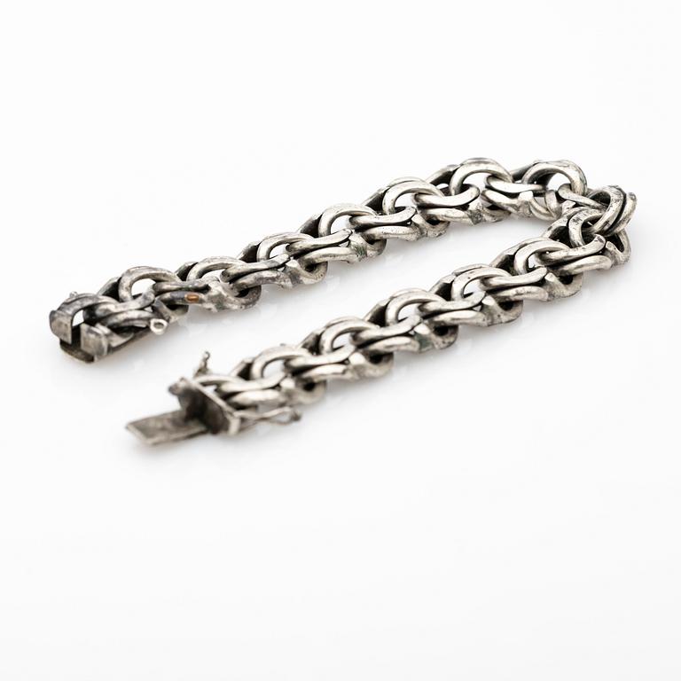 Armband, Bismarck-länk, silver.