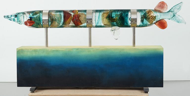 A Kjell Engman glass part sculpture group, Kosta Boda, Sweden 1997.