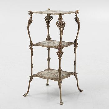 A three-tiered metal pedestal, first half of the 20th century.