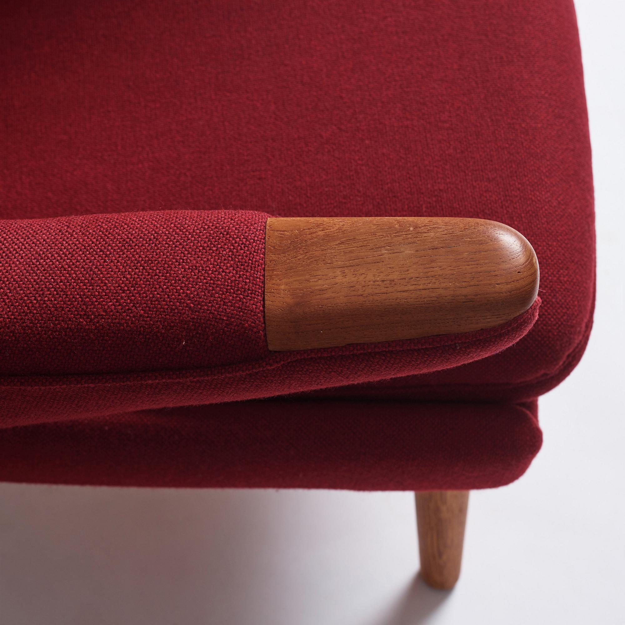 Hans J. Wegner, a Papa Bear chair and ottoman, Denmark, probably 1950s-1960s.