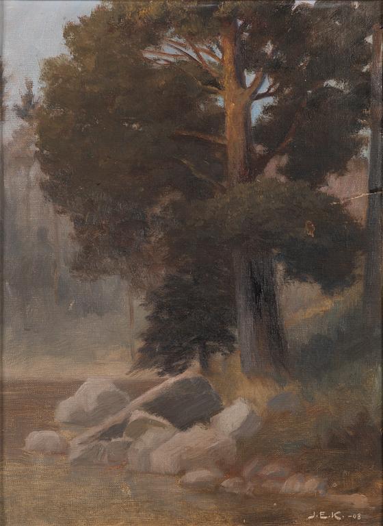 Johan Elis Kortman, olja på pannå, signerad och daterad -08.