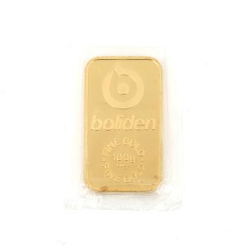 GULDTACKA, 24K guld, Boliden. Vikt 100g.