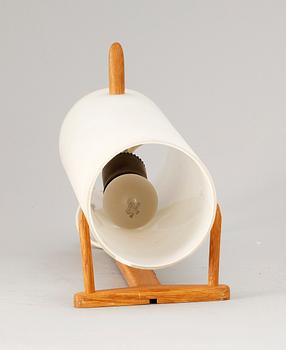 VÄGGLAMPA, ek och opalglas, Luxus, Vittsjö, 1950/60-tal.