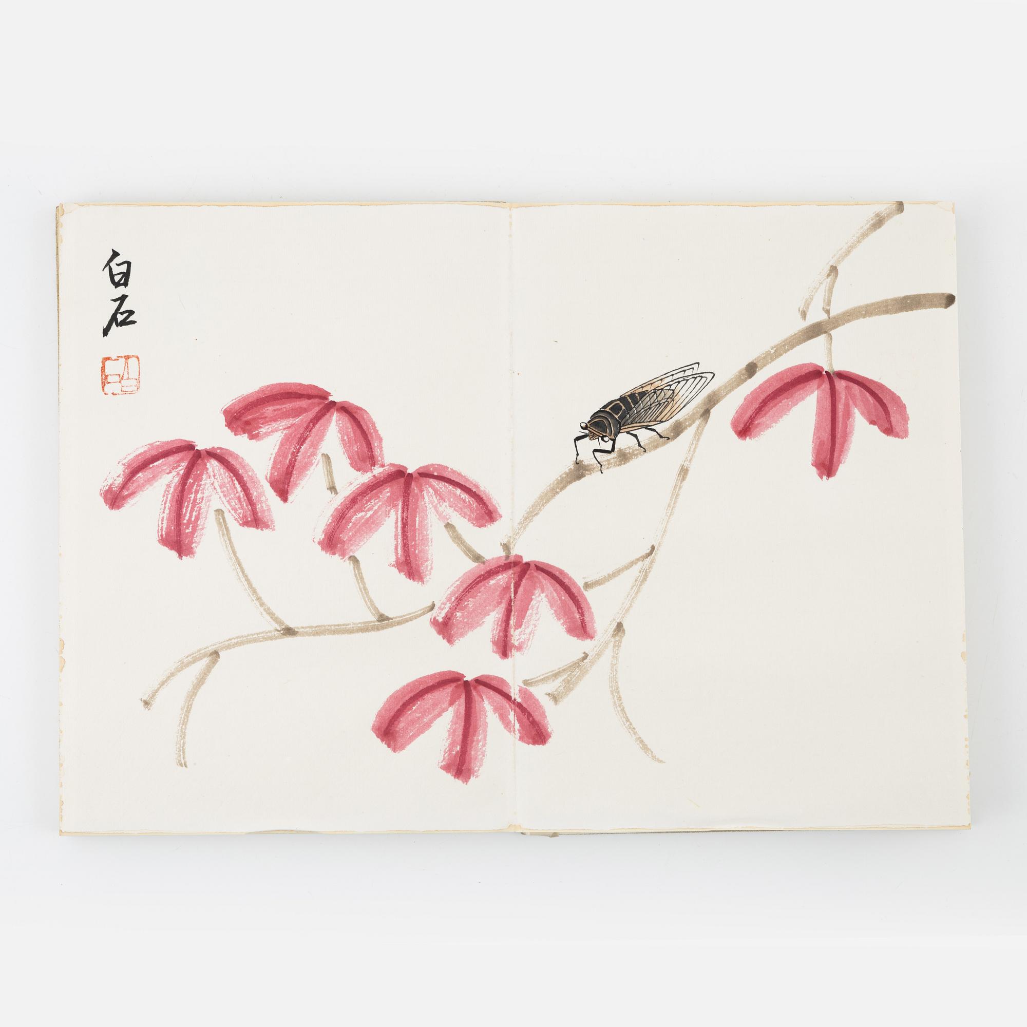 Book with 11 woodcuts, signed Qi Baishi, mid 20th century.