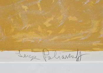 Serge Poliakoff, "Composition jaune, orange et verte".