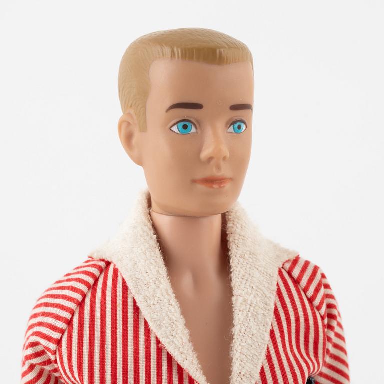Barbie och Ken, dockor 2 st. samt kläder, vintage, "Swirl Ponytail Blond" Mattel 1964, Ken Mattel 1963/64.
