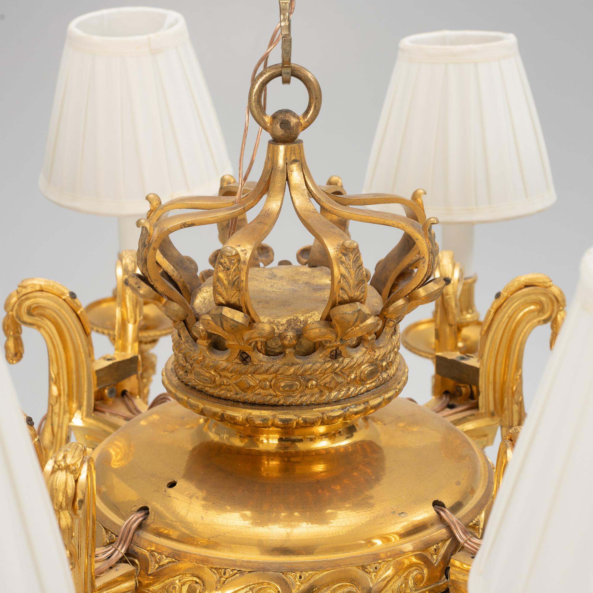 An Empire style ceiling light, second half of the 20th Century.