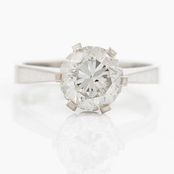 Ring, solitaire, 18K white gold with brilliant-cut diamond 1.79 ct.