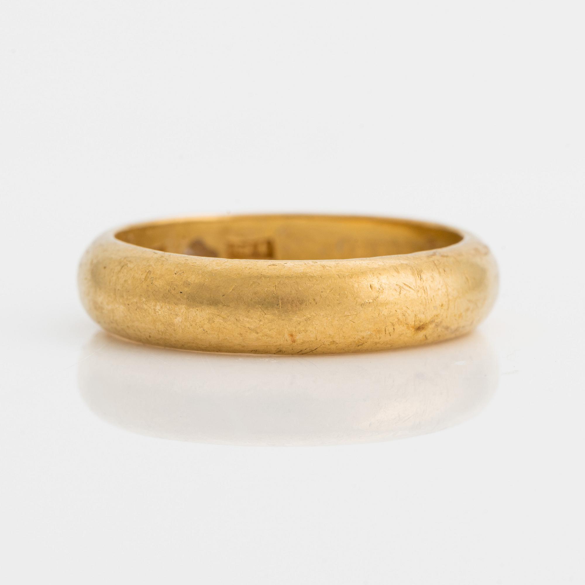Ring, 23K guld, slät.