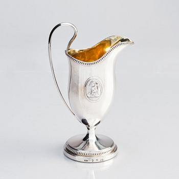 A Swedish late Gustavian parcel-gilt silver  cream-jug, mark of Petter Eneroth, Stockholm 1799.