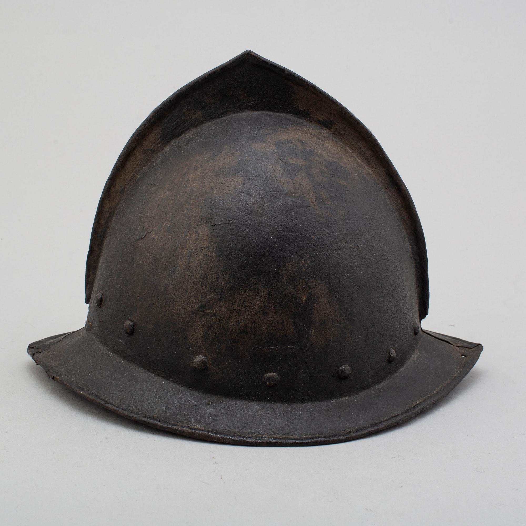 A 17th century morion helmet.