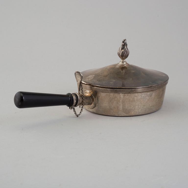 CG HALLBERG, karott med lock, silver, Stockholm, 1914.