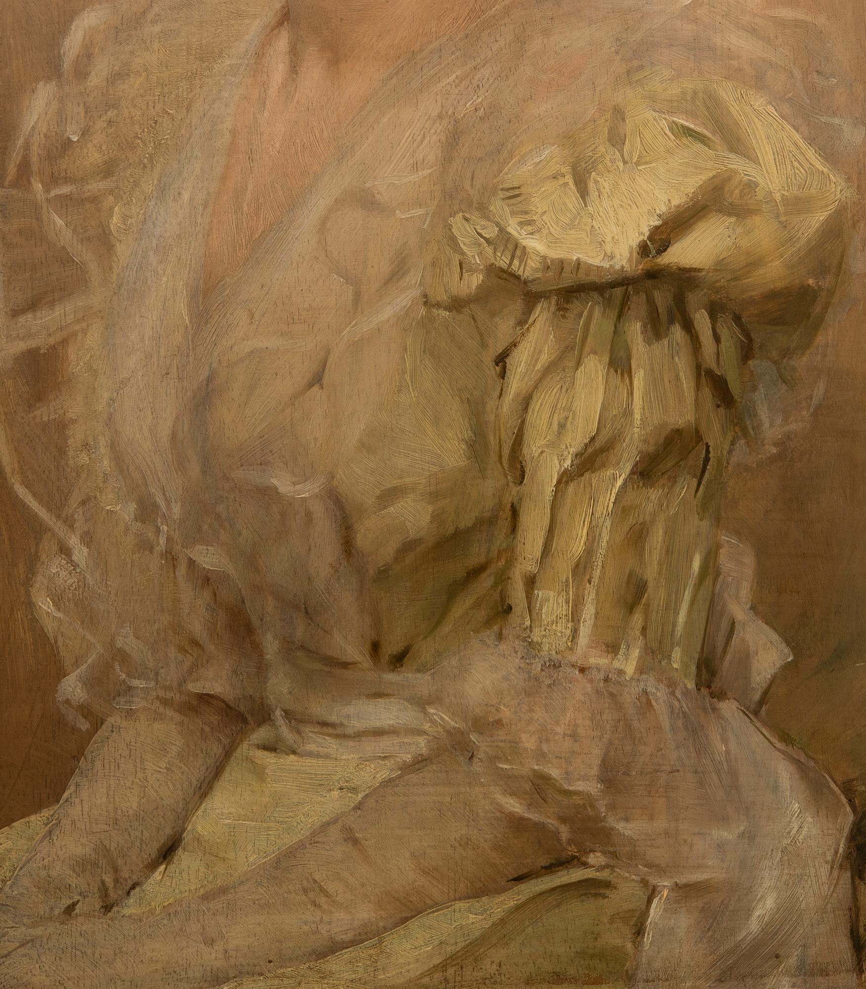 Peter Johann Theodor Janssen, Portrait - waist-length image of a young woman in a white dress.