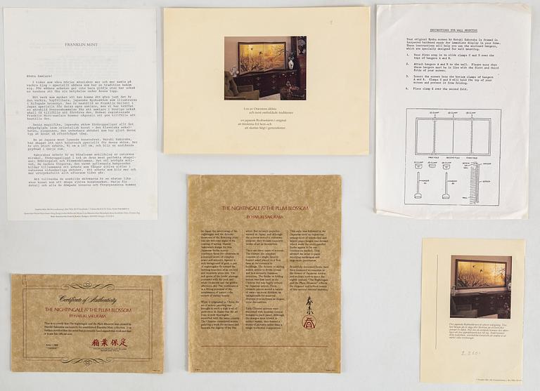 A Japanese four folded panel, 20th century.