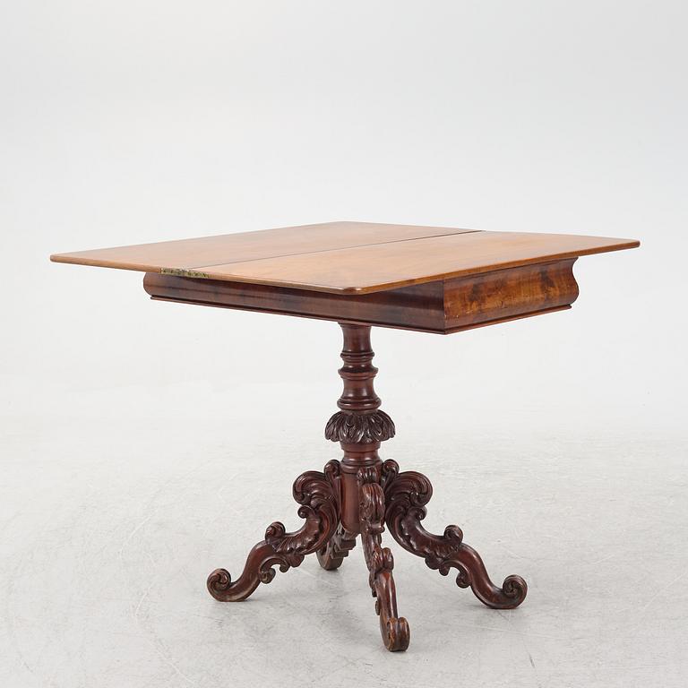 A rococo style card table, 19th century.