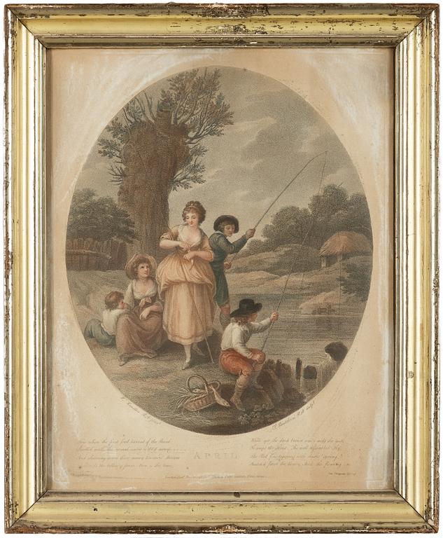 GRAVYRER. 12 st, England 1800-tal.