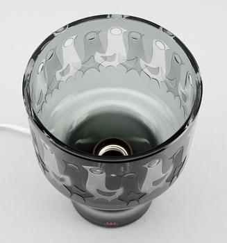 BORDSLAMPA, glas, Ove Sandeberg, Kosta, signerad.