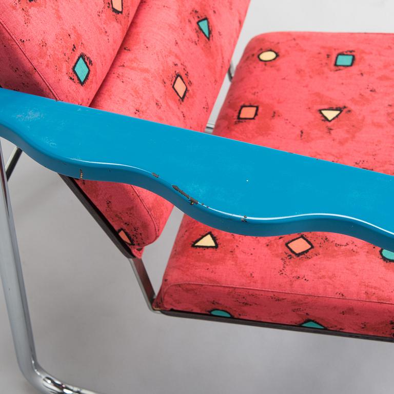 Yrjö Kukkapuro, A 1980s  'Experiment' open armchair for Avarte, Finland.