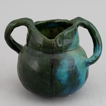 Ragnhild Godenius, two Two Art Nouveau glazed ceramic vases, one signed and dated 191? and 1914.