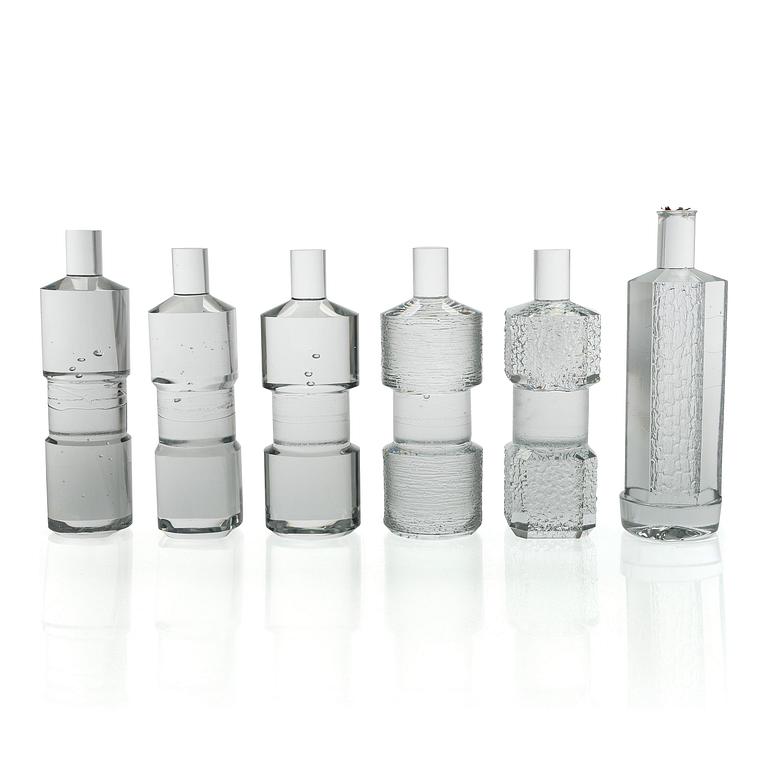 Timo Sarpaneva, prototyper, 6 st, signerade Original Design Timo Sarpaneva 1976 Iittala.