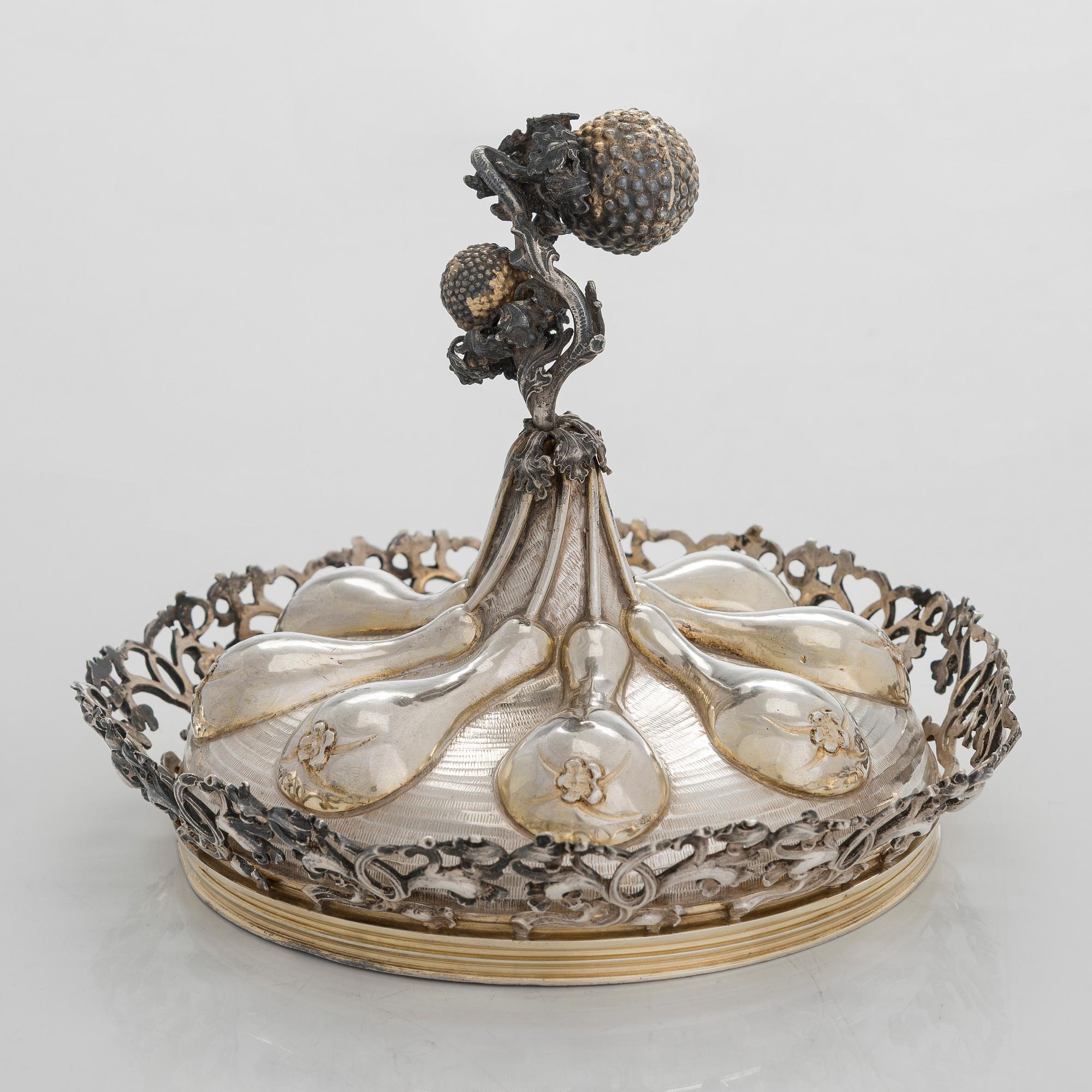 An early 20th-century parcel-gilt silver standing cup, maker's mark presumably Ludwig Neresheimer & Co, Hanau, Germany.