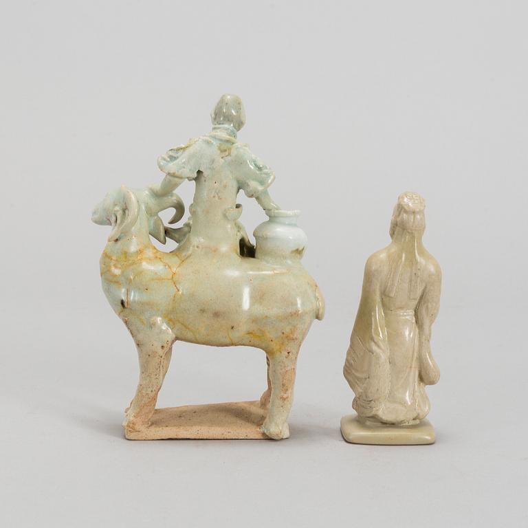 Two ceramic figurines, South East Asia, Sawankhalok, 15th/16th Century.