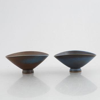 Berndt Friberg, two stoneware bowls, Gustavsberg Studio 1964-1965.