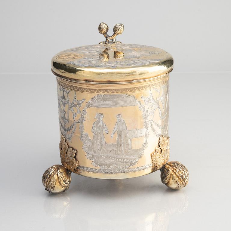 A Swedish  17th century parcel-gilt silver tankard, mark of Johan Ståhle, (Stockholm, active 1677-1687 (1694)).