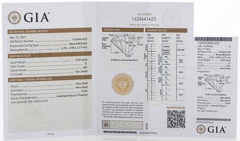 Ring, 18K guld med turmalin och briljantslipade diamanter.