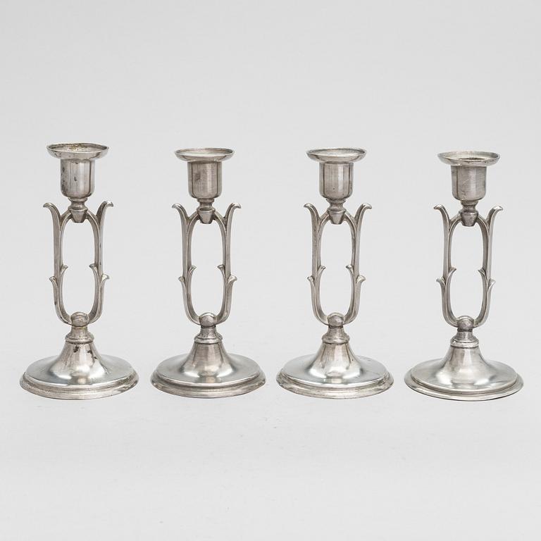 Paavo Tynell, four 1920/30's '8025' candlesticks for Taito.