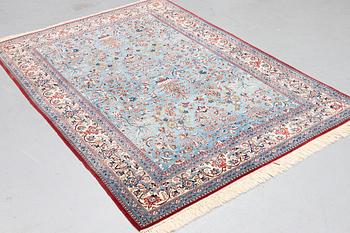 A rug, old Nain Tuteshk part silk, ca 223 x 156 cm.