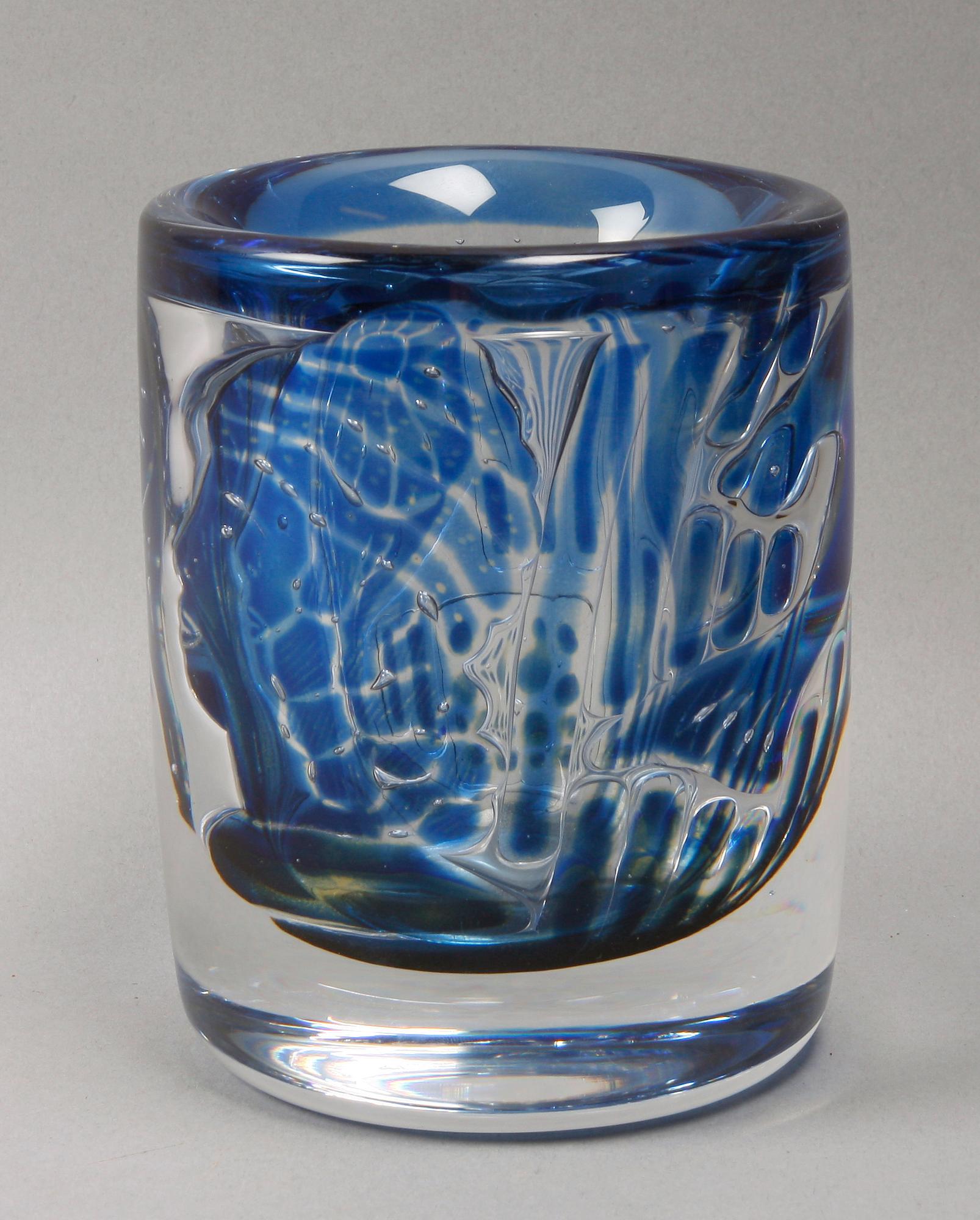 VAS, glas, Ariel, Ingeborg Lundin, Orrefors, sign.