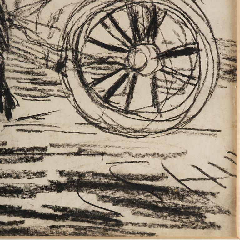 Carl Fredrik Hill, Horse with figure in Roman chariot.