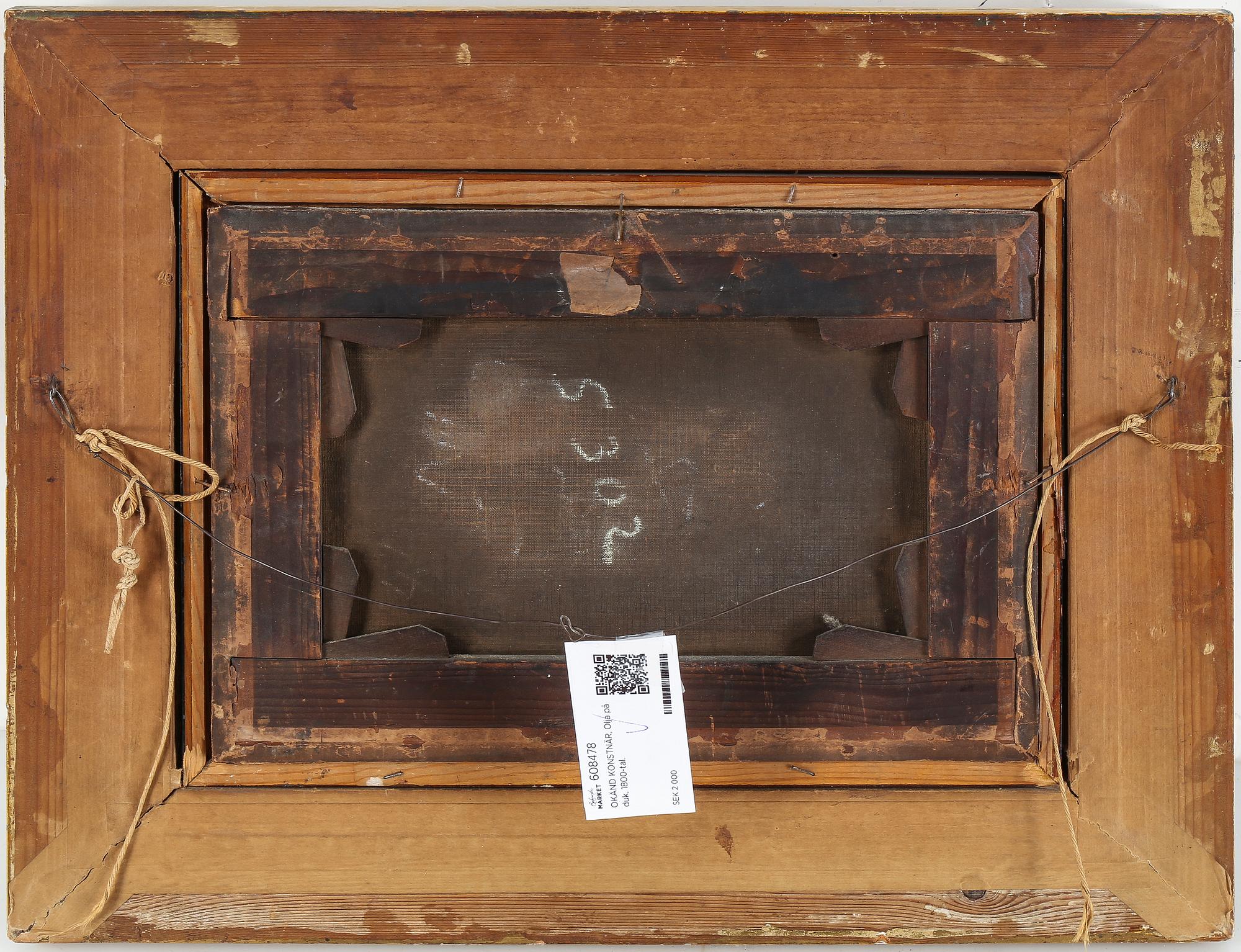 OKÄND KONSTNÄR, Olja på duk, 1800-tal.