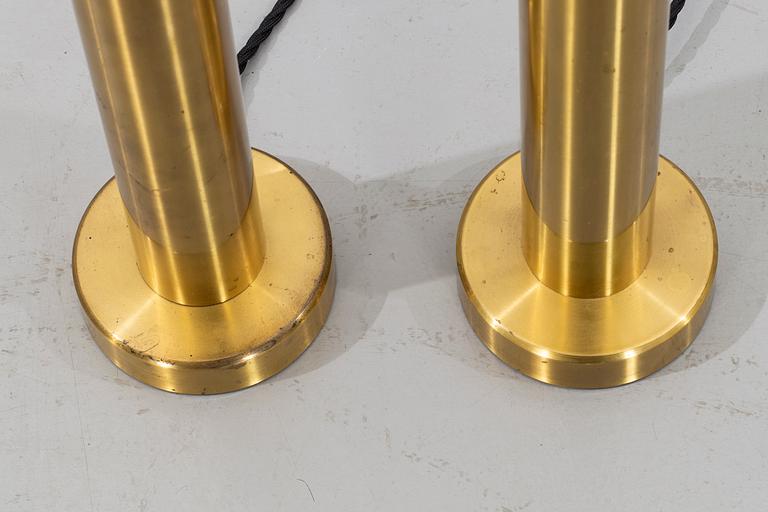 A pair of brass table lamps, kosta Elarmatur, 1960's.