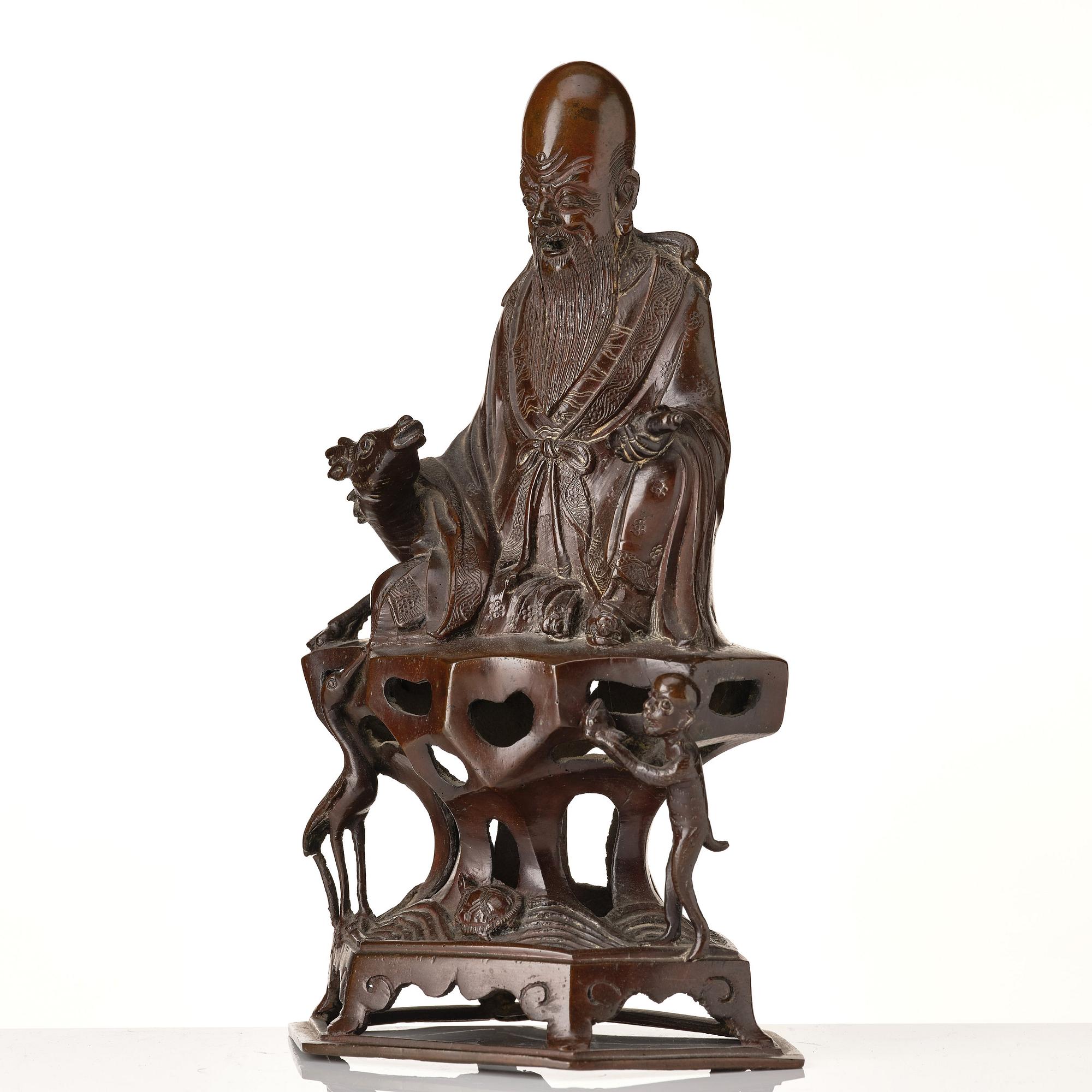 Skulptur, brons. Sholaou, Qingdynastin, 1800-tal.