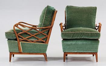 SVENSKA MÖBELFABRIKERNA, fåtöljer, ett par, Bodafors 1940-50-tal.